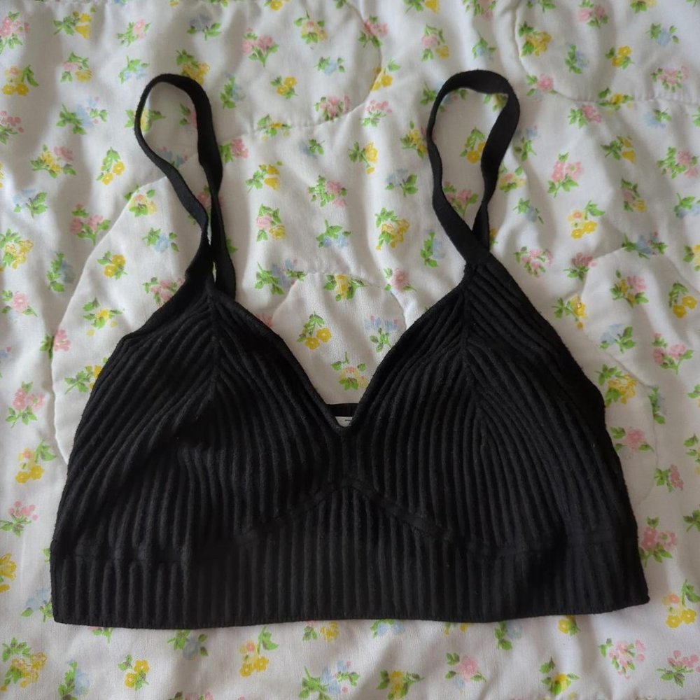 Black ribbed bralette by wild fable
